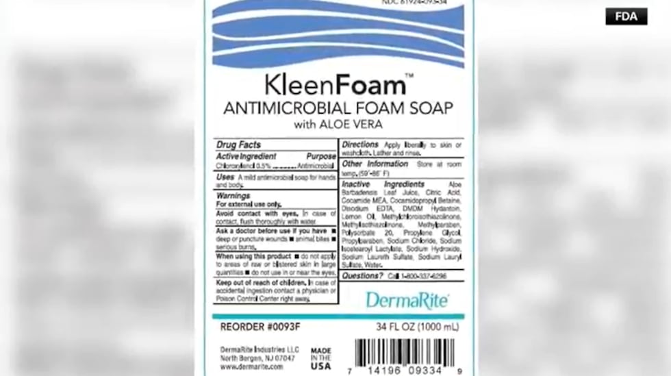 Productos de Dermarite que forman parte del retiro por contaminación bacteriana.