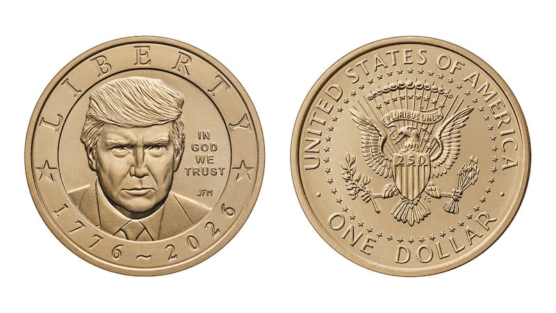 La Casa de Moneda de Estados Unidos inició la producción de una nueva moneda de un dólar con...