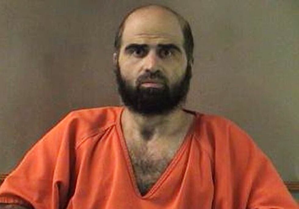 Nidal Hasan, ex psiquiatra del ejército y el tirador de la matanza en Fort Hood. Foto sin...